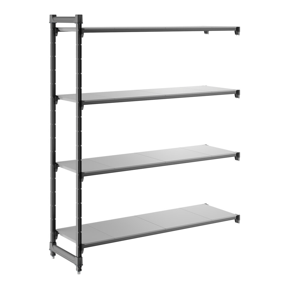 Cambro CBA186072S4580 Camshelving® Basics Plus Solid 4-Shelf Add On Unit - 18" x 60" x 72"