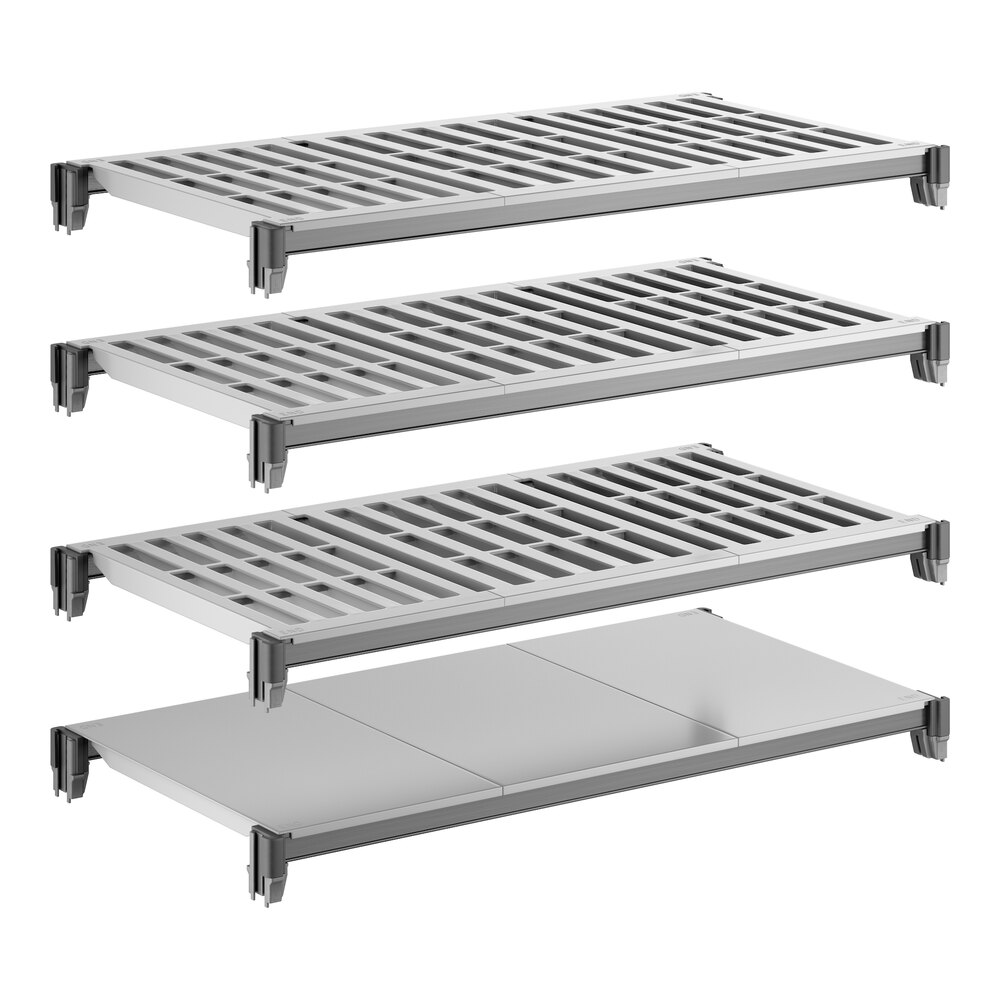 Cambro CBSK1836VS4580 Camshelving® Basics Plus 18" x 36" Shelf Kit with 1 Solid and 3 Vented Shelves