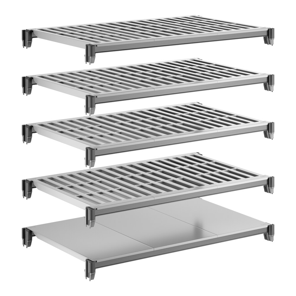 Cambro CBSK2136VS5580 Camshelving® Basics Plus 21" x 36" Shelf Kit with 1 Solid and 4 Vented Shelves