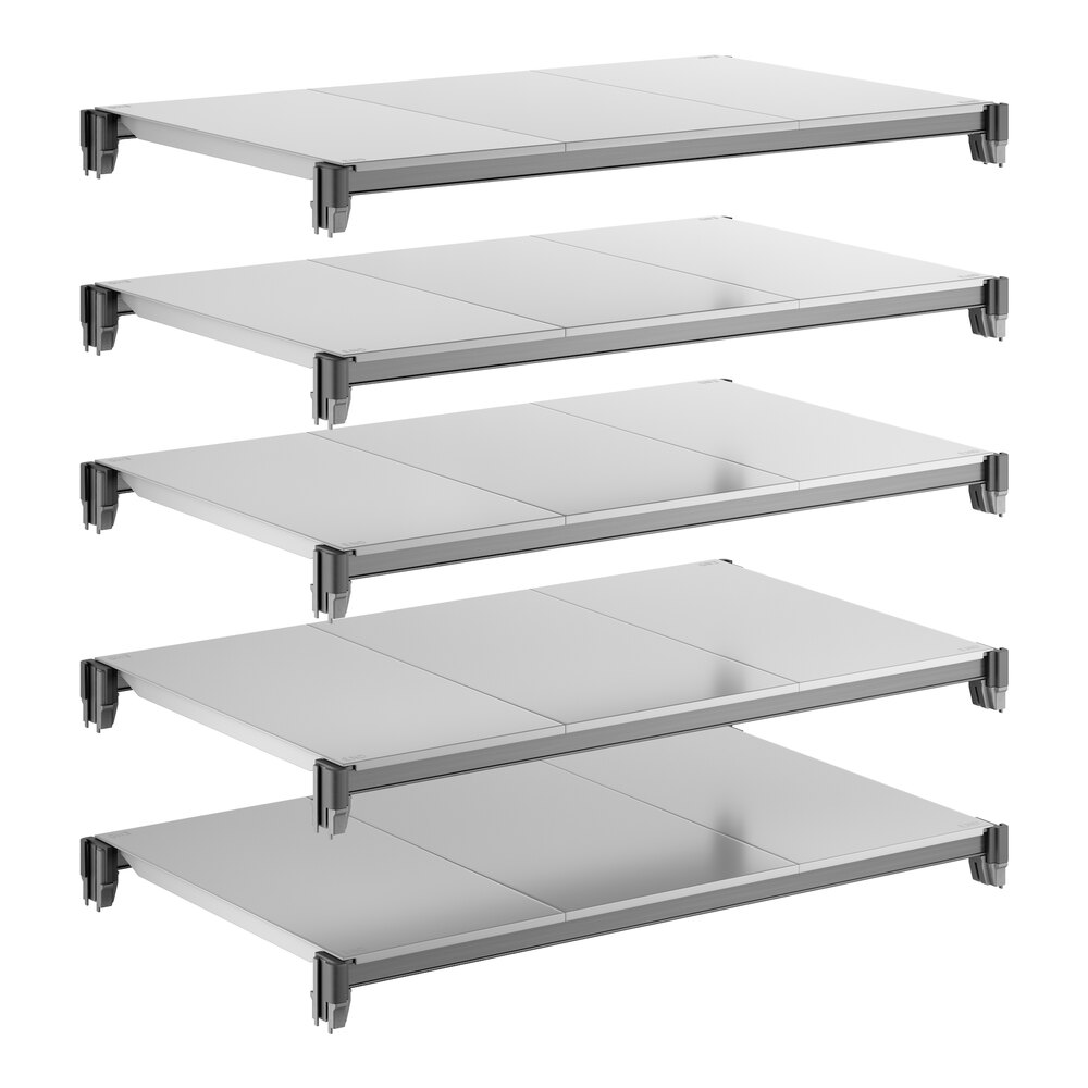 Cambro CBSK2136S5580 Camshelving® Basics Plus 21" x 36" Shelf Kit with 5 Solid Shelves