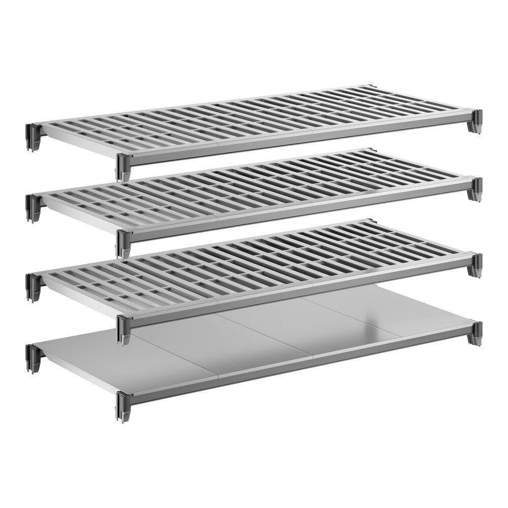 Cambro CBSK2148VS4580 Camshelving® Basics Plus 21" x 48" Shelf Kit with 1 Solid and 3 Vented Shelves