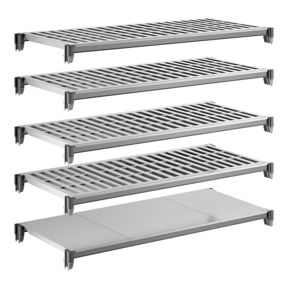 Cambro CBSK1842VS5580 Camshelving® Basics Plus 18" x 42" Shelf Kit with 1 Solid and 4 Vented Shelves