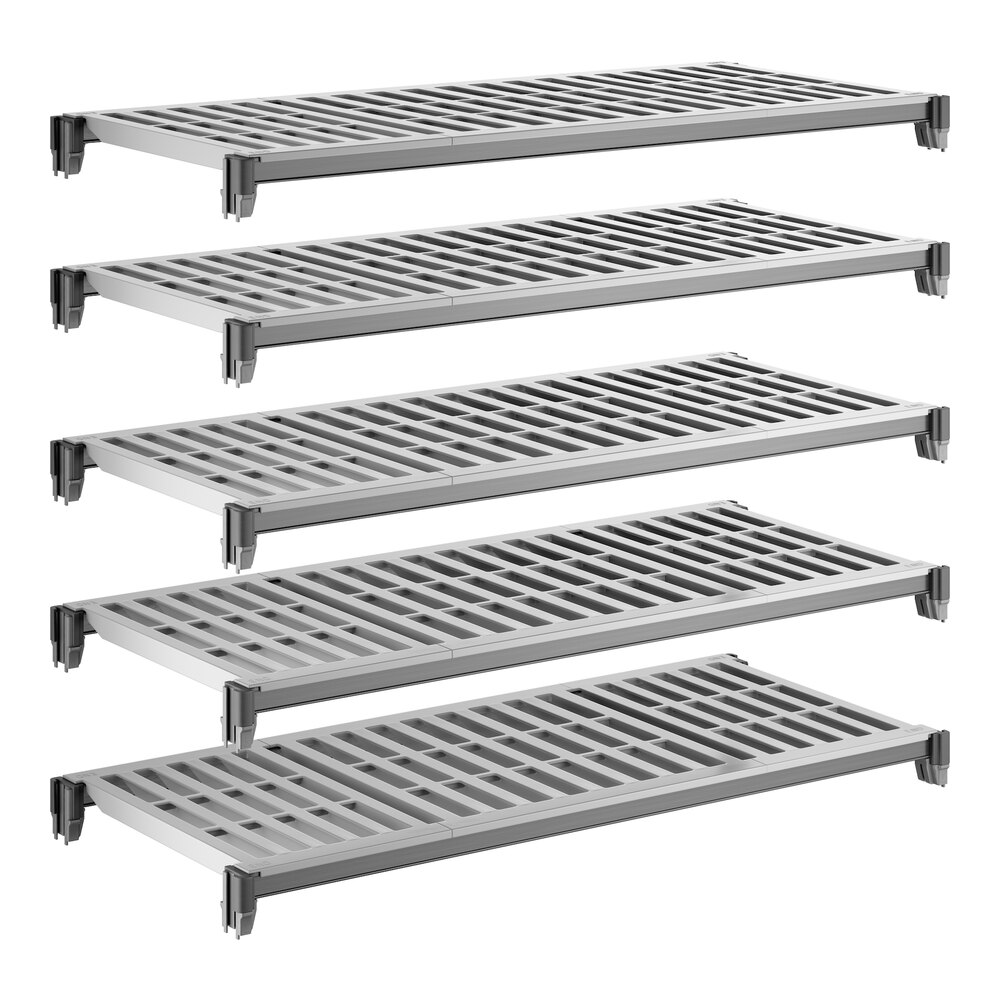 Cambro CBSK1842V5580 Camshelving® Basics Plus 18" x 42" Shelf Kit with 5 Vented Shelves