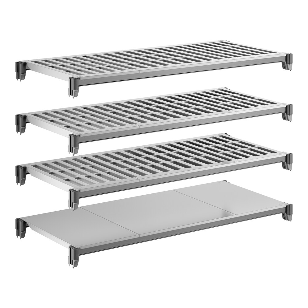 Cambro CBSK1842VS4580 Camshelving® Basics Plus 18" x 42" Shelf Kit with 1 Solid and 3 Vented Shelves