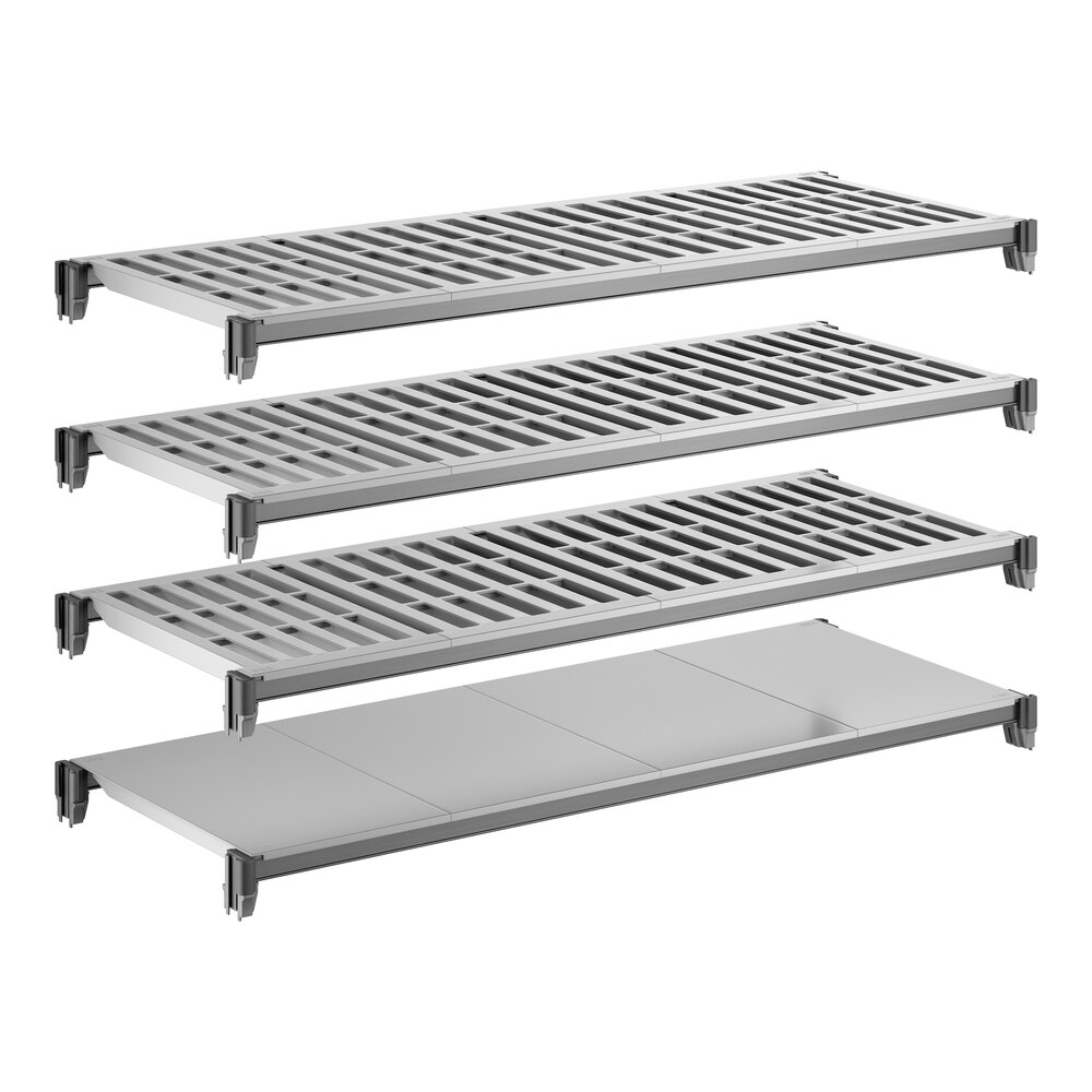 Cambro CBSK1848VS4580 Camshelving® Basics Plus 18" x 48" Shelf Kit with 1 Solid and 3 Vented Shelves