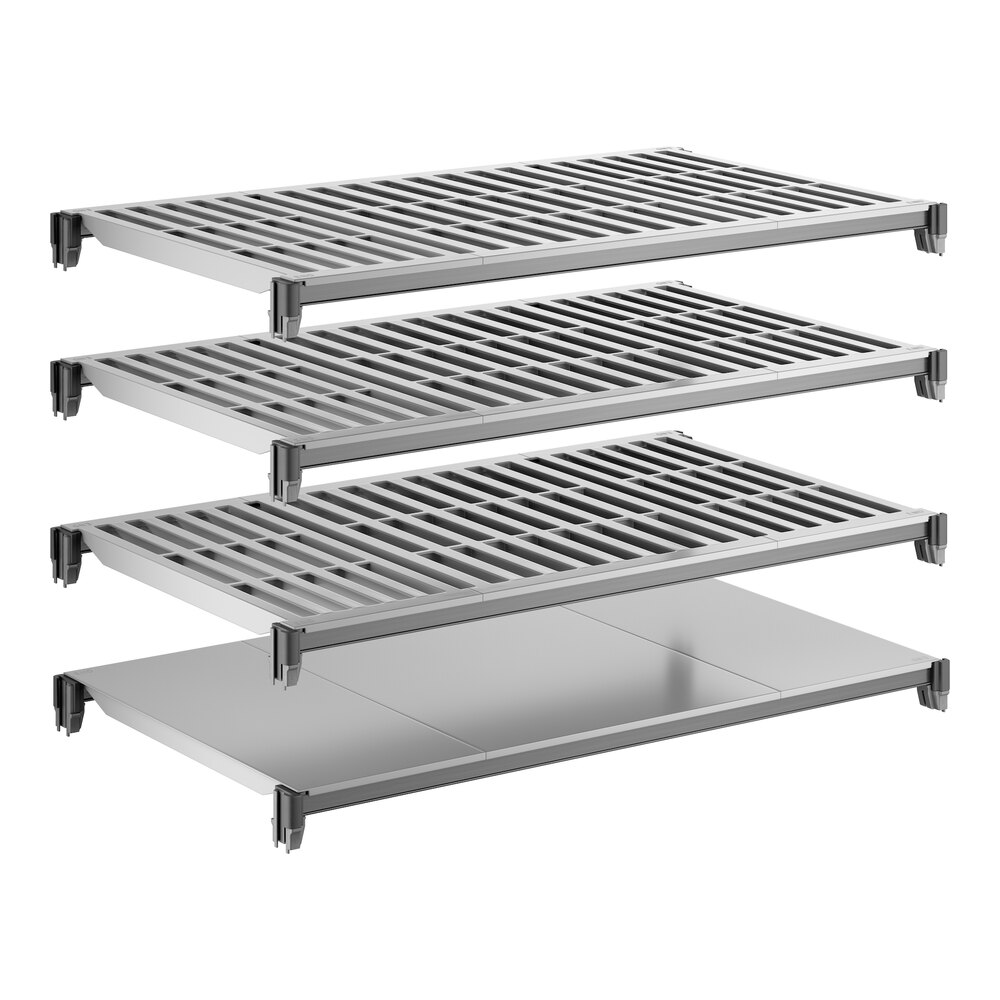 Cambro CBSK2442VS4580 Camshelving® Basics Plus 24" x 42" Shelf Kit with 1 Solid and 3 Vented Shelves