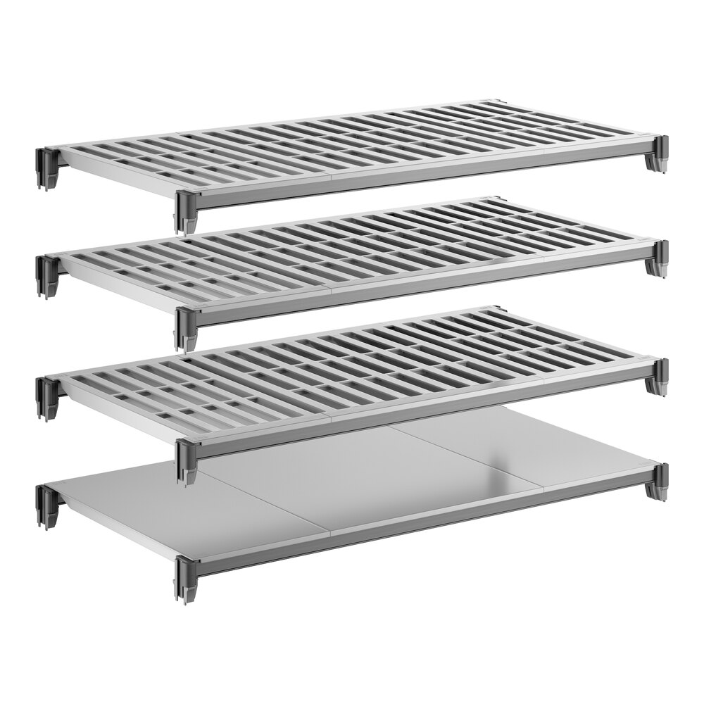 Cambro CBSK2142VS4580 Camshelving® Basics Plus 21" x 42" Shelf Kit with 1 Solid and 3 Vented Shelves