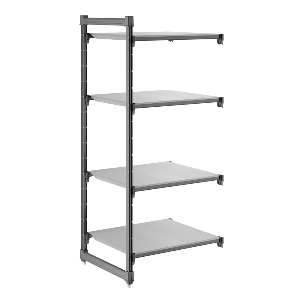 Cambro CBA243064S4580 Camshelving® Basics Plus Solid 4-Shelf Add On Unit - 24" x 30" x 64"