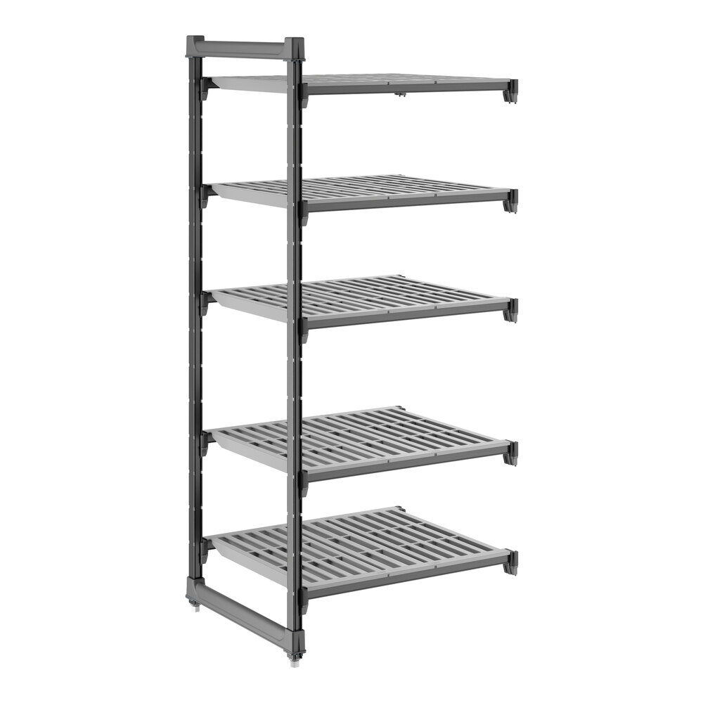 Cambro CBA243064V5580 Camshelving® Basics Plus Vented 5-Shelf Add On Unit - 24" x 30" x 64"