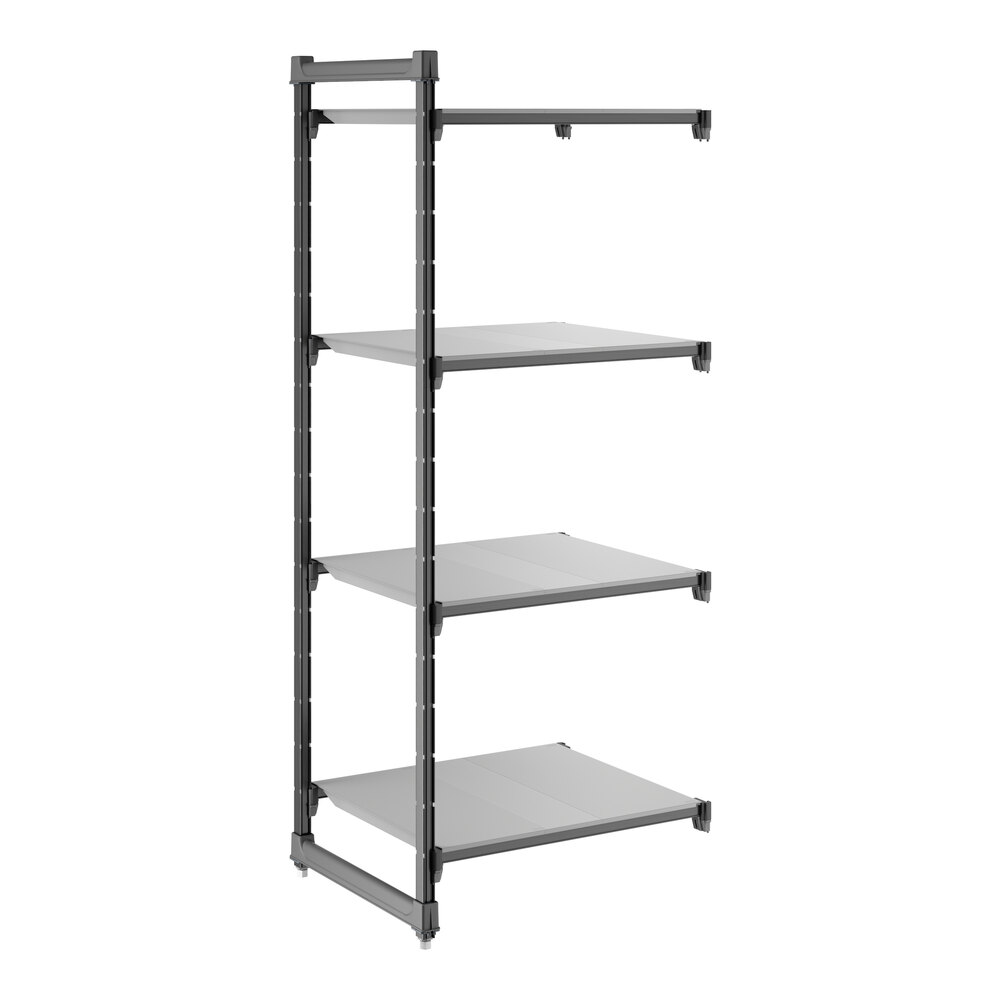 Cambro CBA243072S4580 Camshelving® Basics Plus Solid 4-Shelf Add On Unit - 24" x 30" x 72"