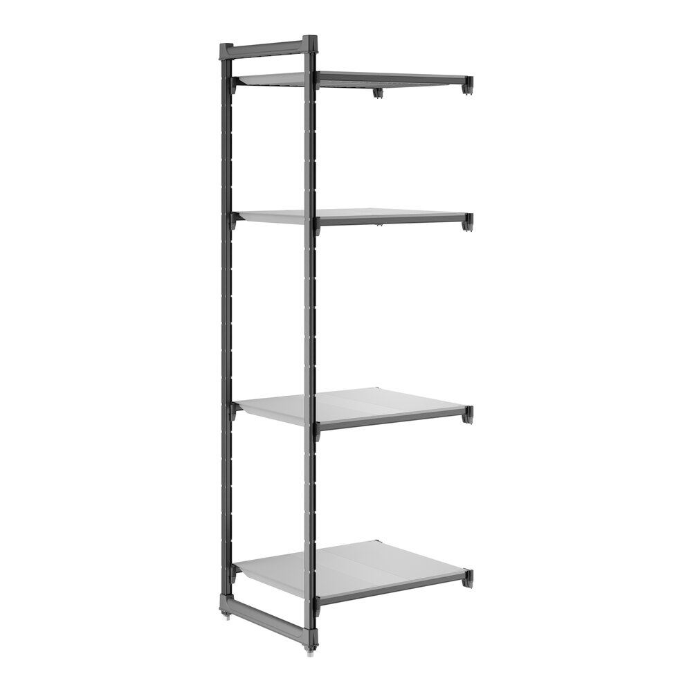 Cambro CBA243084S4580 Camshelving® Basics Plus Solid 4-Shelf Add On Unit - 24" x 30" x 84"
