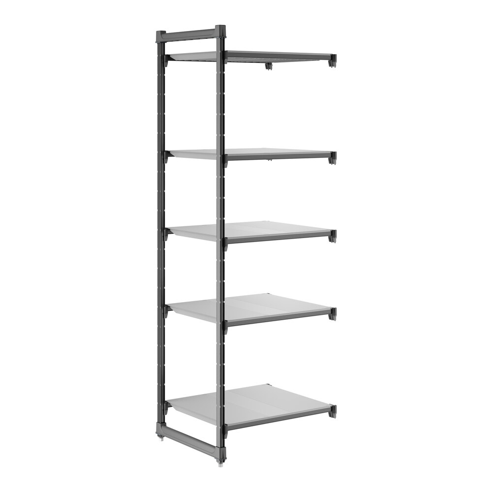 Cambro CBA243084S5580 Camshelving® Basics Plus Solid 5-Shelf Add On Unit - 24" x 30" x 84"