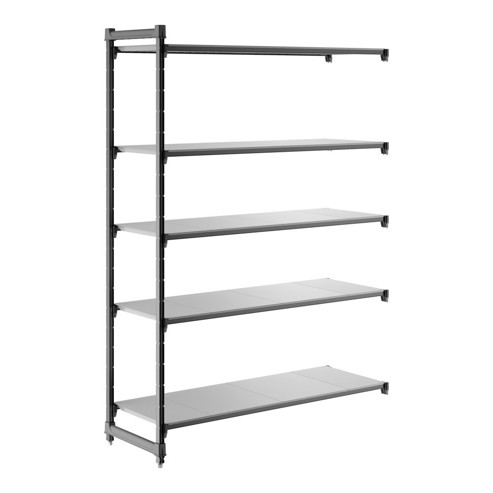 Cambro CBA216084S5580 Camshelving® Basics Plus Solid 5-Shelf Add On Unit - 21" x 60" x 84"