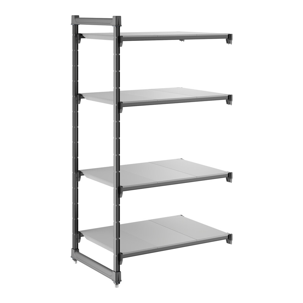 Cambro CBA243664S4580 Camshelving® Basics Plus Solid 4-Shelf Add On Unit - 24" x 36" x 64"