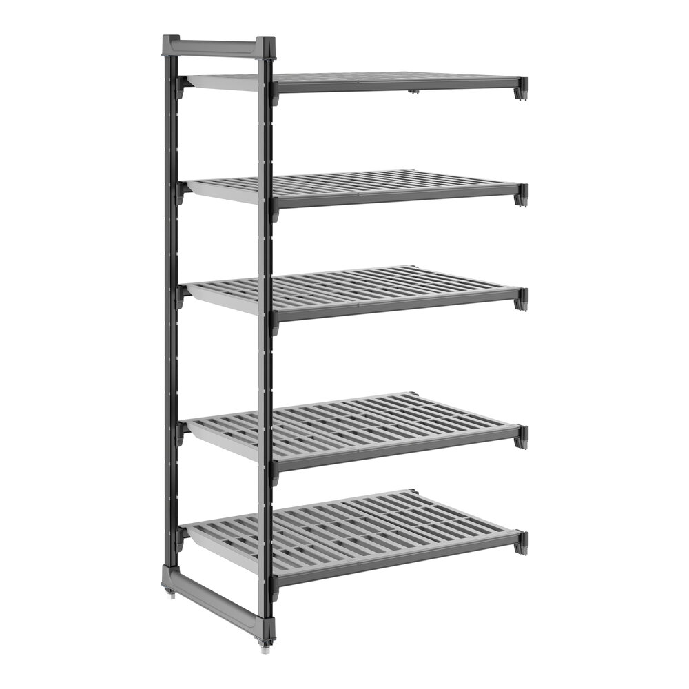 Cambro CBA243664V5580 Camshelving® Basics Plus Vented 5-Shelf Add On Unit - 24" x 36" x 64"