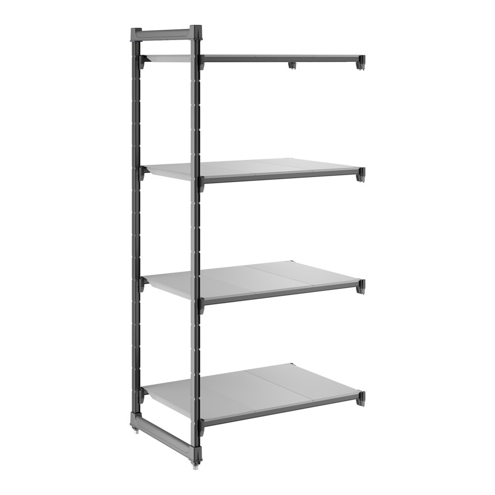 Cambro CBA243672S4580 Camshelving® Basics Plus Solid 4-Shelf Add On Unit - 24" x 36" x 72"