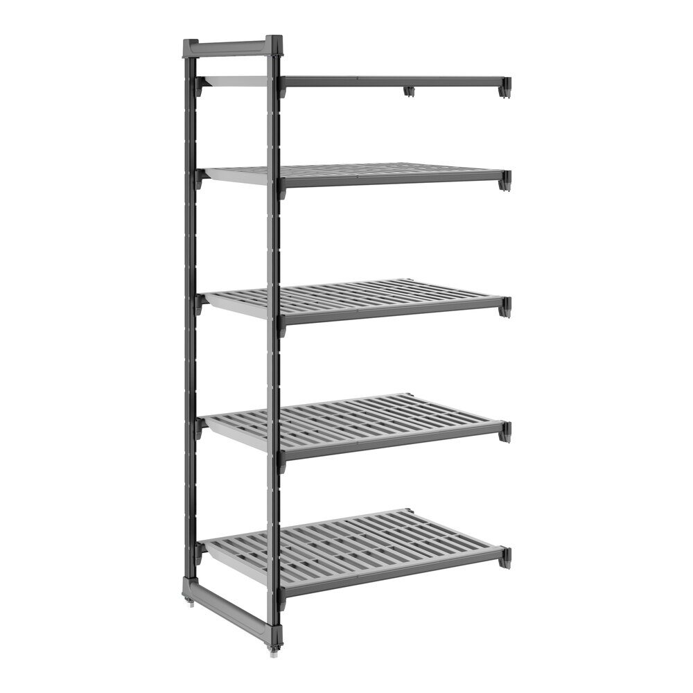 Cambro CBA243672V5580 Camshelving® Basics Plus Vented 5-Shelf Add On Unit - 24" x 36" x 72"