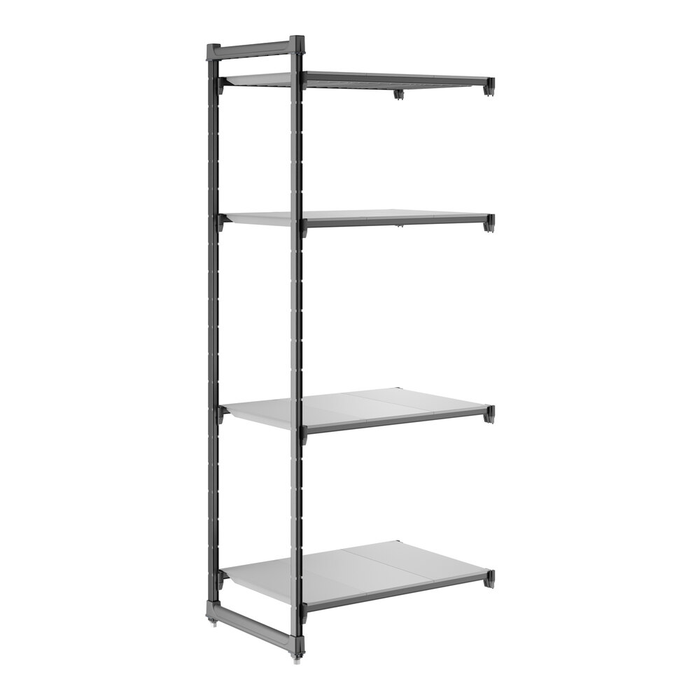 Cambro CBA243684S4580 Camshelving® Basics Plus Solid 4-Shelf Add On Unit - 24" x 36" x 84"