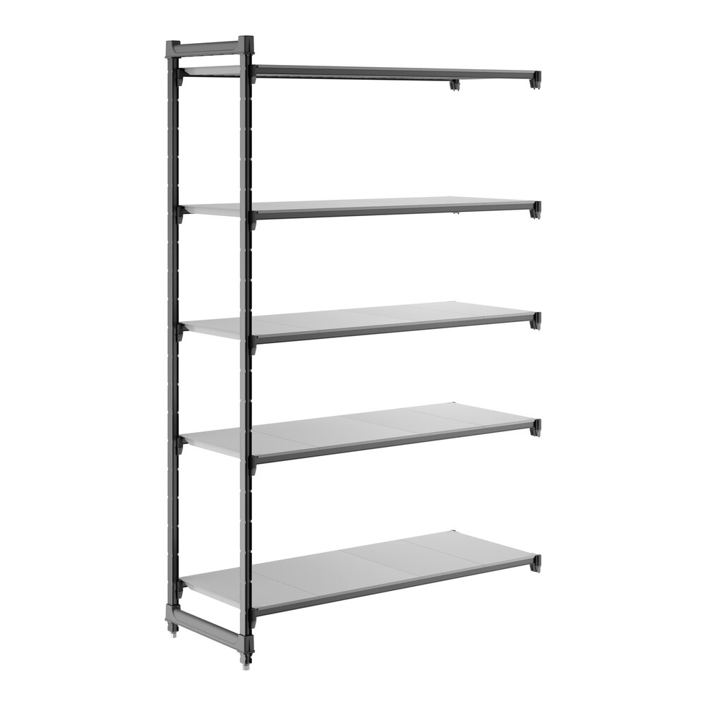 Cambro CBA215484S5580 Camshelving® Basics Plus Solid 5-Shelf Add On Unit - 21" x 54" x 84"