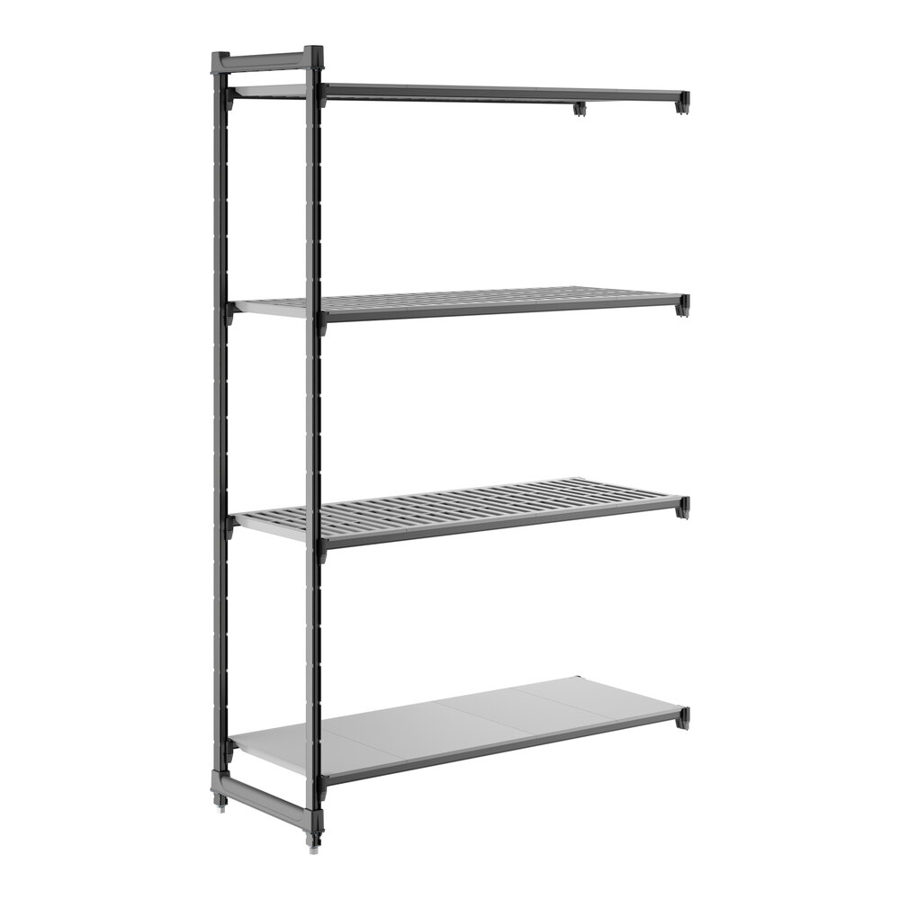 Cambro CBA215484VS4580 Camshelving® Basics Plus Add On Unit with 3 Vented Shelves and 1 Solid Shelf - 21" x 54" x 84"