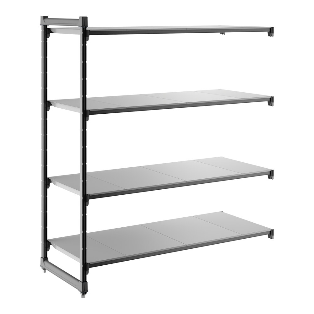 Cambro CBA246064S4580 Camshelving® Basics Plus Solid 4-Shelf Add On Unit - 24" x 60" x 64"