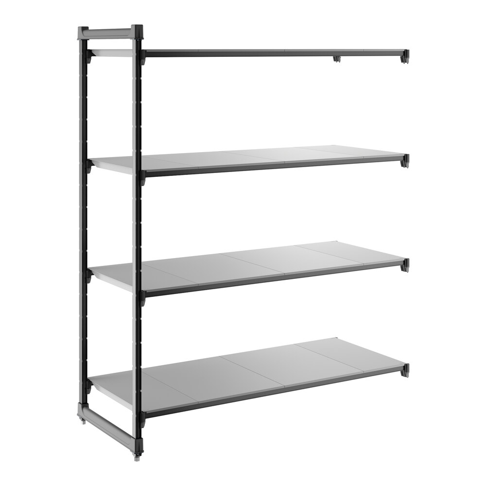 Cambro CBA246072S4580 Camshelving® Basics Plus Solid 4-Shelf Add On Unit - 24" x 60" x 72"