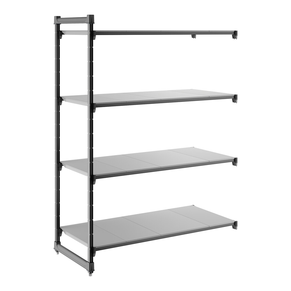 Cambro CBA245472S4580 Camshelving® Basics Plus Solid 4-Shelf Add On Unit - 24" x 54" x 72"