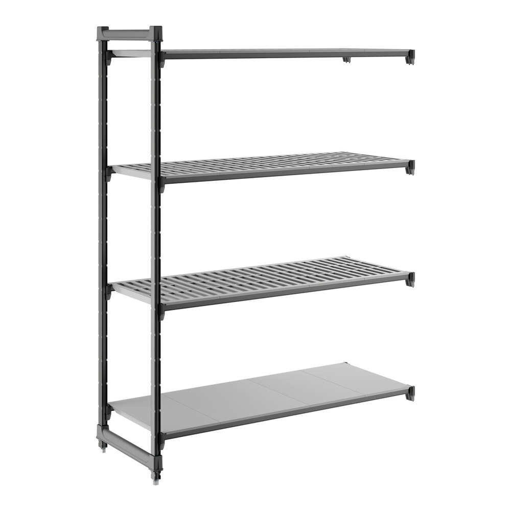 Cambro CBA215472VS4580 Camshelving® Basics Plus Add On Unit with 3 Vented Shelves and 1 Solid Shelf - 21" x 54" x 72"