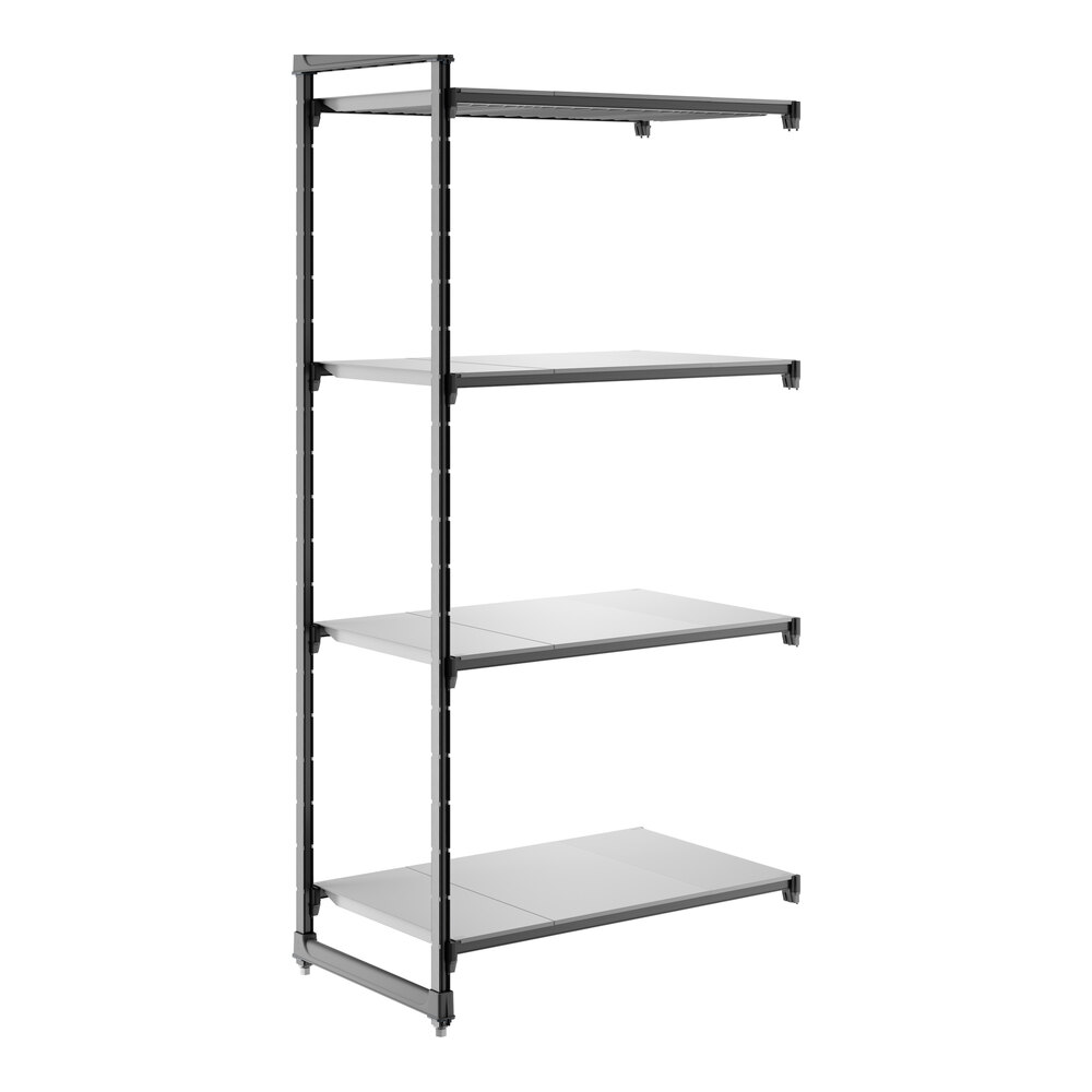 Cambro CBA244284S4580 Camshelving® Basics Plus Solid 4-Shelf Add On Unit - 24" x 42" x 84"