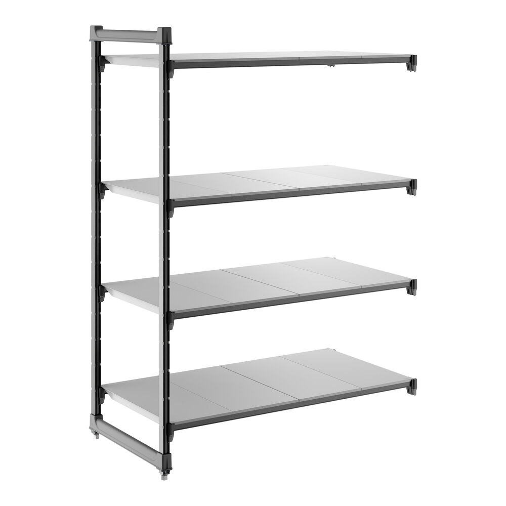Cambro CBA244864S4580 Camshelving® Basics Plus Solid 4-Shelf Add On Unit - 24" x 48" x 64"