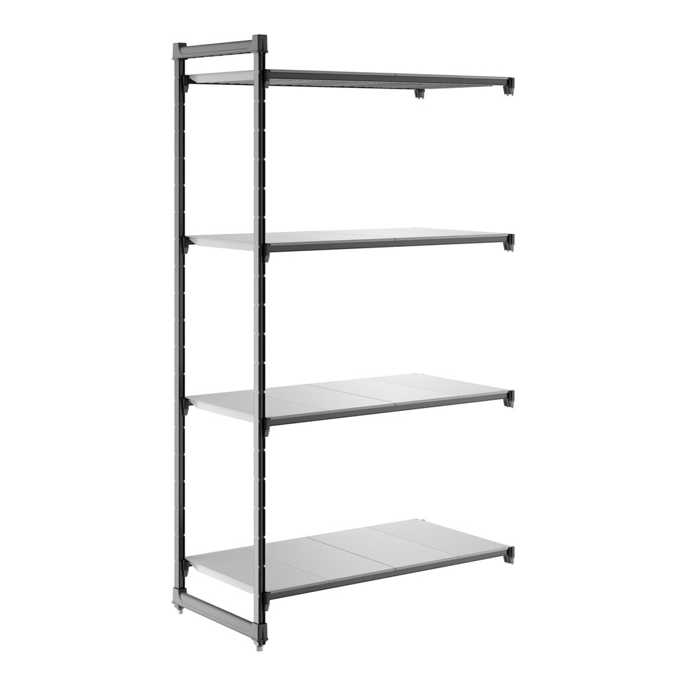 Cambro CBA244884S4580 Camshelving® Basics Plus Solid 4-Shelf Add On Unit - 24" x 48" x 84"