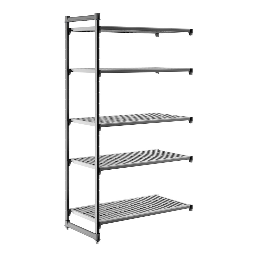 Cambro CBA244884V5580 Camshelving® Basics Plus Vented 5-Shelf Add On Unit - 24" x 48" x 84"