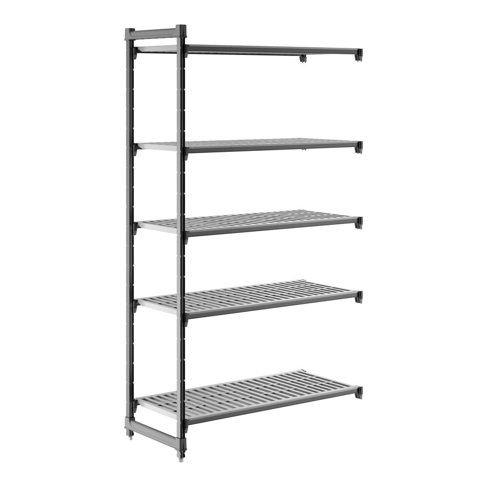 Cambro CBA214884V5580 Camshelving® Basics Plus Vented 5-Shelf Add On Unit - 21" x 48" x 84"