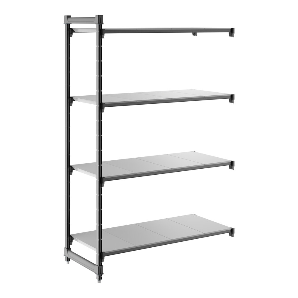 Cambro CBA214872S4580 Camshelving® Basics Plus Solid 4-Shelf Add On Unit - 21" x 48" x 72"