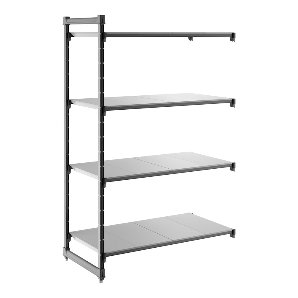 Cambro CBA244872S4580 Camshelving® Basics Plus Solid 4-Shelf Add On Unit - 24" x 48" x 72"