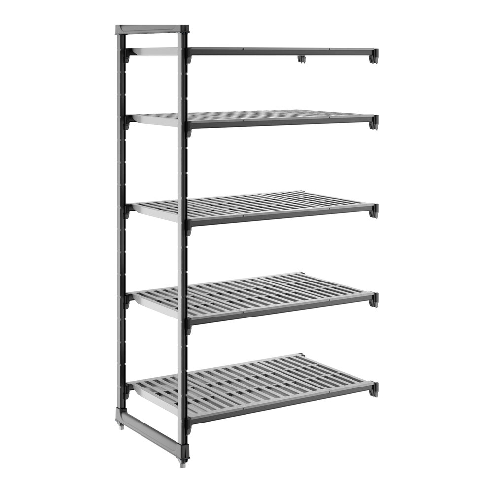 Cambro CBA244272V5580 Camshelving® Basics Plus Vented 5-Shelf Add On Unit - 24" x 42" x 72"