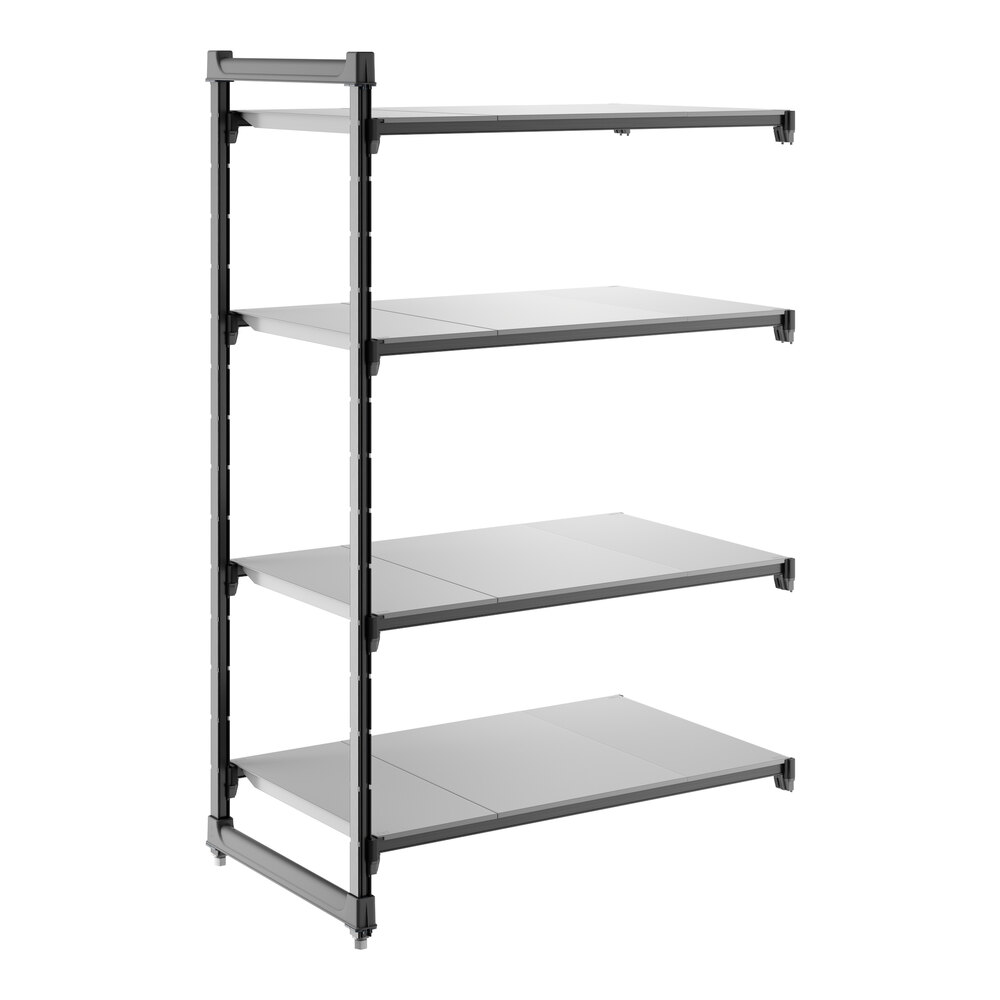 Cambro CBA244264S4580 Camshelving® Basics Plus Solid 4-Shelf Add On Unit - 24" x 42" x 64"