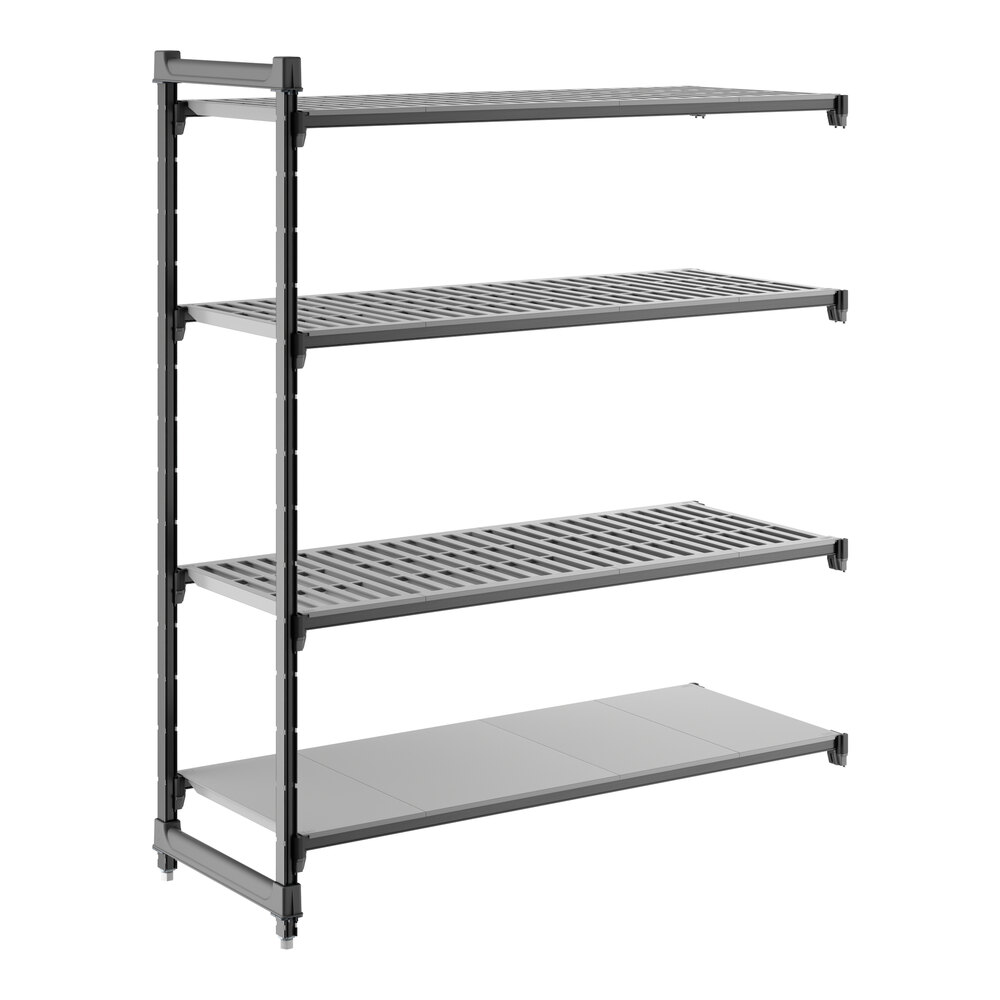 Cambro CBA215464VS4580 Camshelving® Basics Plus Add On Unit with 3 Vented Shelves and 1 Solid Shelf - 21" x 54" x 64"