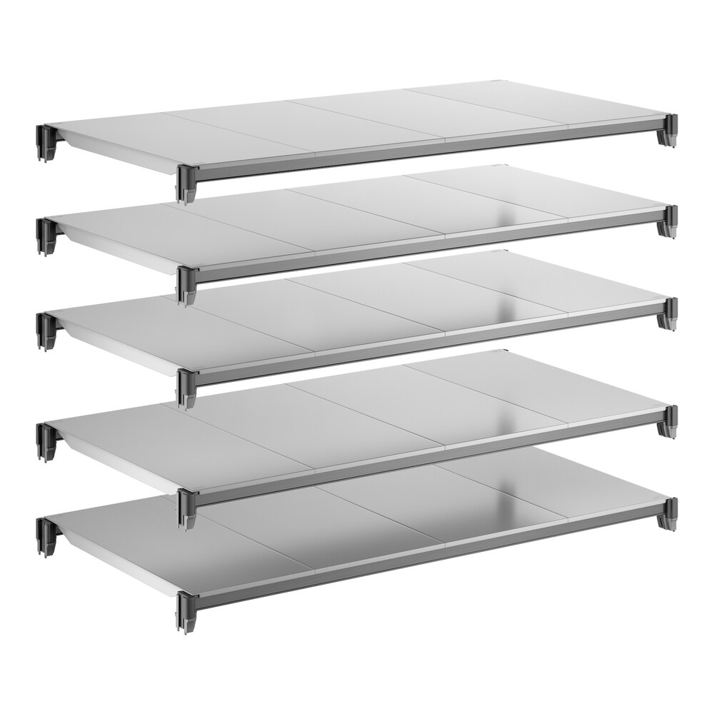 Cambro CBSK2448S5580 Camshelving® Basics Plus 24" x 48" Shelf Kit with 5 Solid Shelves