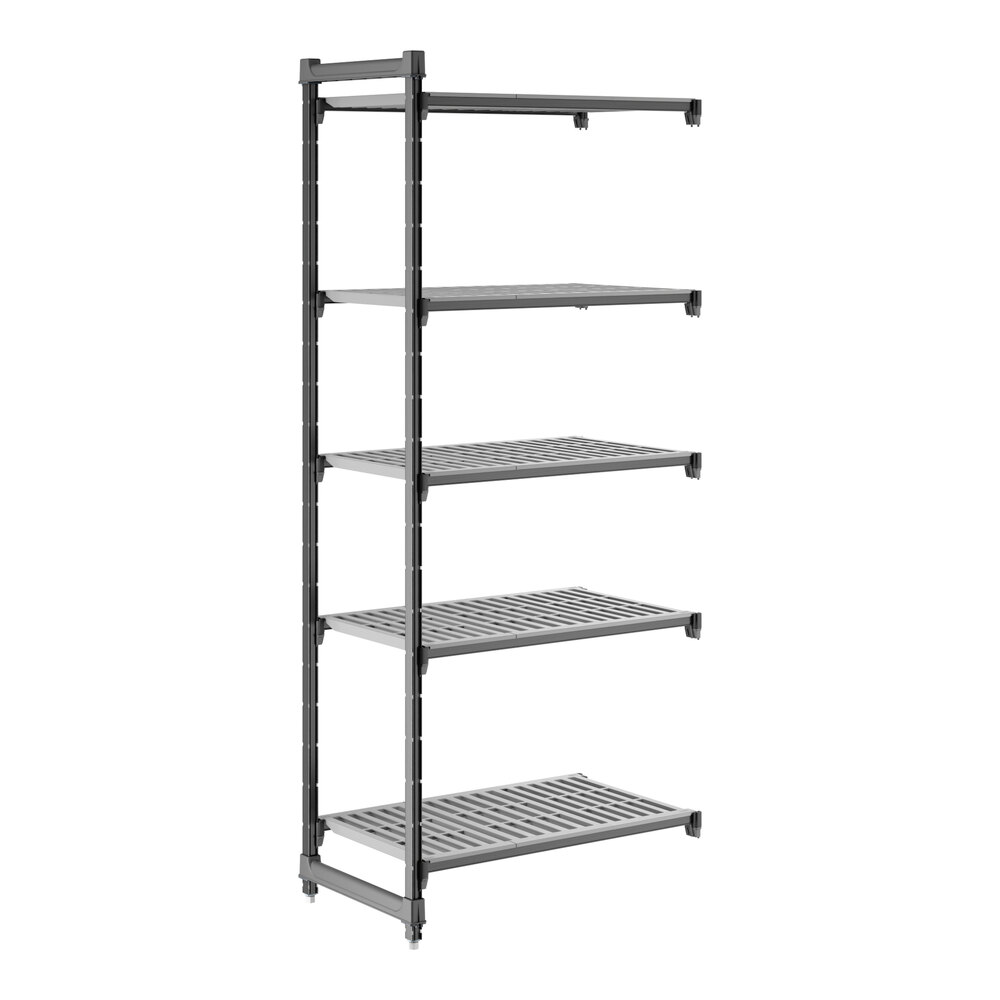 Cambro CBA213684V5580 Camshelving® Basics Plus Vented 5-Shelf Add On Unit - 21" x 36" x 84"