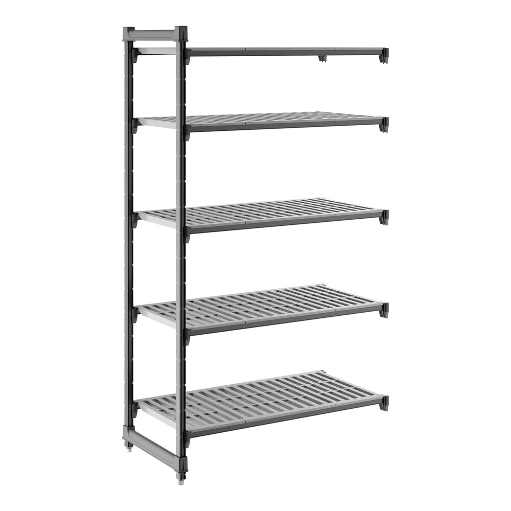 Cambro CBA214272V5580 Camshelving® Basics Plus Vented 5-Shelf Add On Unit - 21" x 42" x 72"