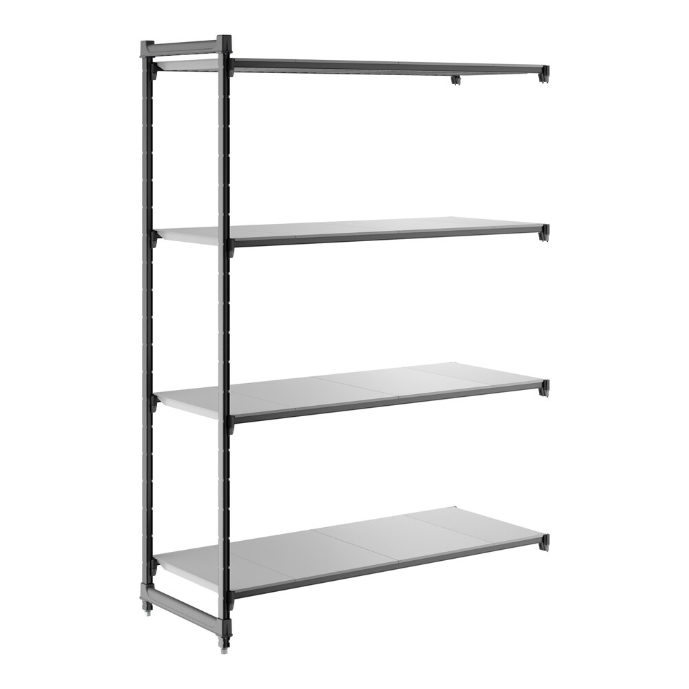 Cambro CBA246084S4580 Camshelving® Basics Plus Solid 4-Shelf Add On Unit - 24" x 60" x 84"
