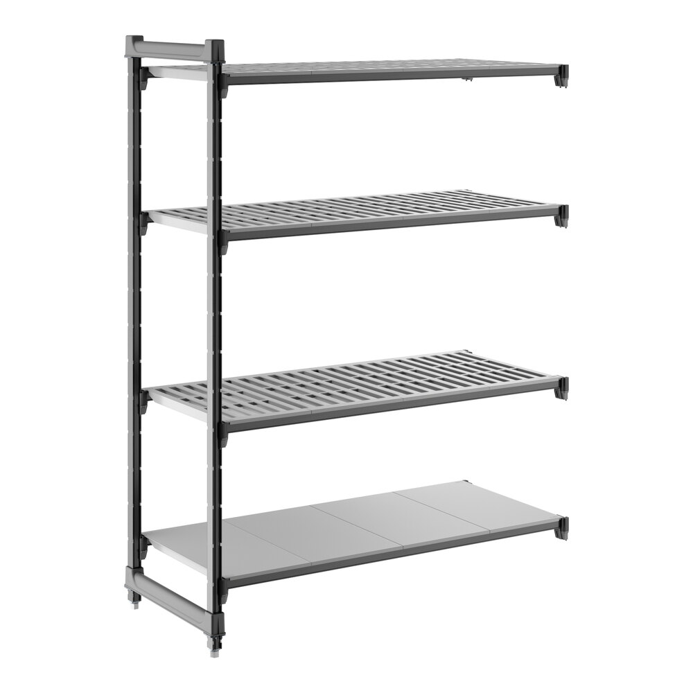 Cambro CBA214864VS4580 Camshelving® Basics Plus Add On Unit with 3 Vented Shelves and 1 Solid Shelf - 21" x 48" x 64"