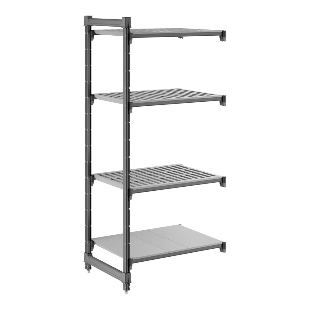 Cambro CBA213064VS4580 Camshelving® Basics Plus Add On Unit with 3 Vented Shelves and 1 Solid Shelf - 21" x 30" x 64"