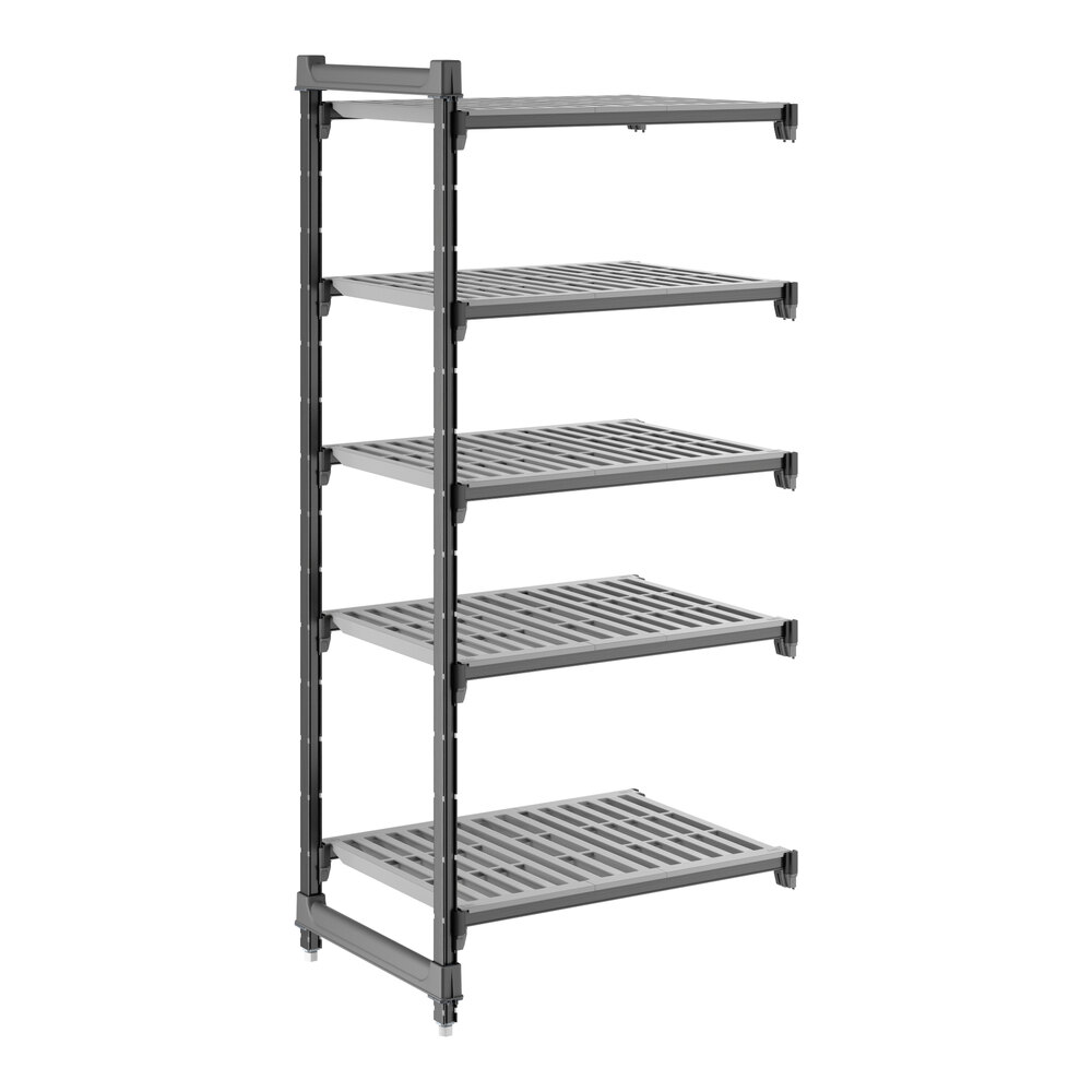 Cambro CBA213064V5580 Camshelving® Basics Plus Vented 5-Shelf Add On Unit - 21" x 30" x 64"