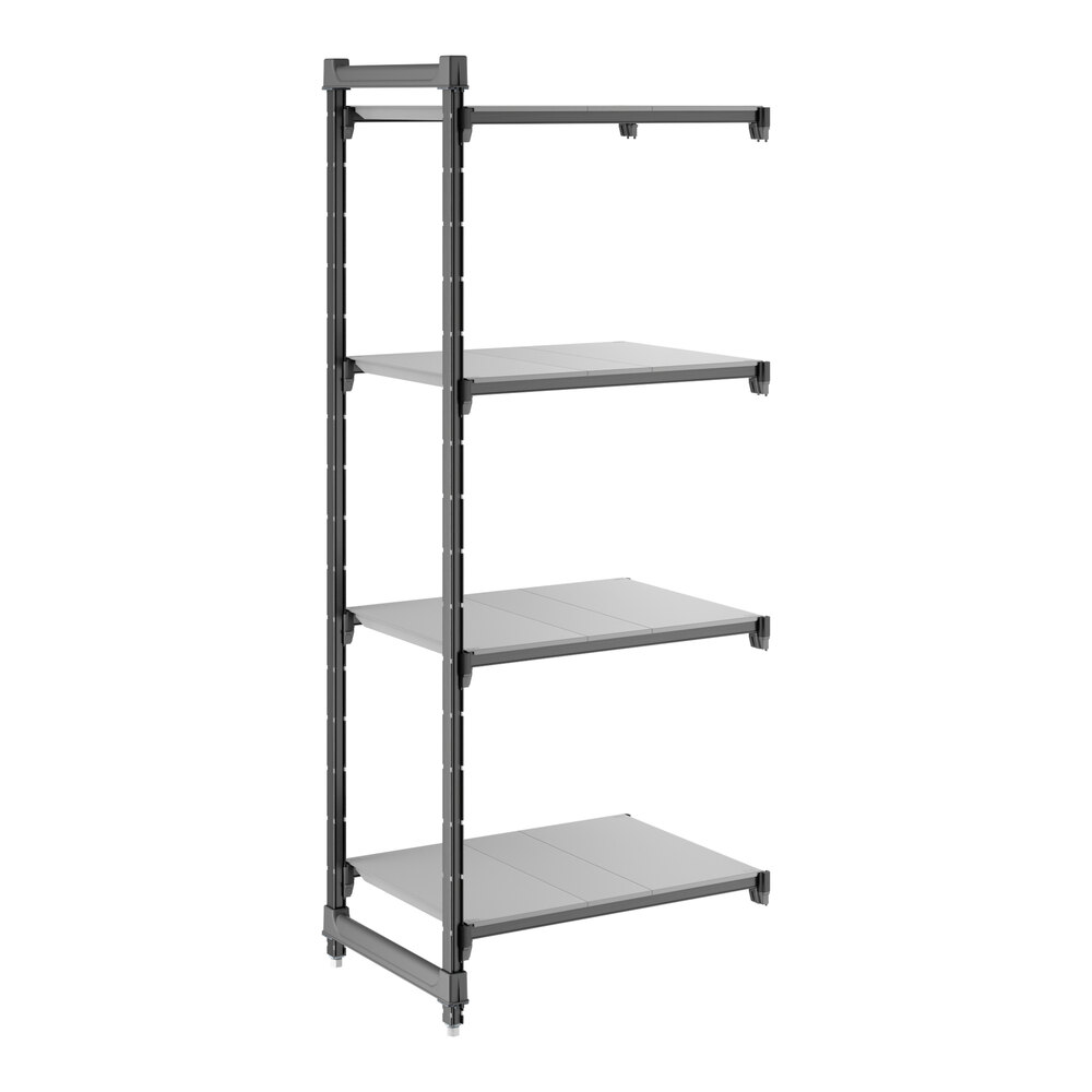 Cambro CBA213072S4580 Camshelving® Basics Plus Solid 4-Shelf Add On Unit - 21" x 30" x 72"