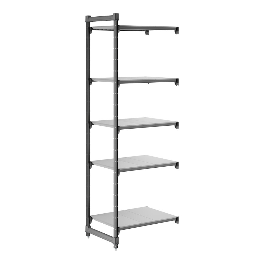 Cambro CBA213084S5580 Camshelving® Basics Plus Solid 5-Shelf Add On Unit - 21" x 30" x 84"