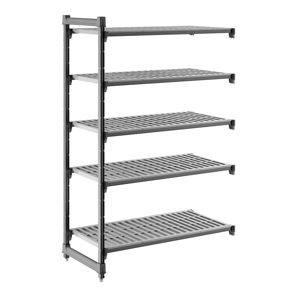 Cambro CBA214264V5580 Camshelving® Basics Plus Vented 5-Shelf Add On Unit - 21" x 42" x 64"