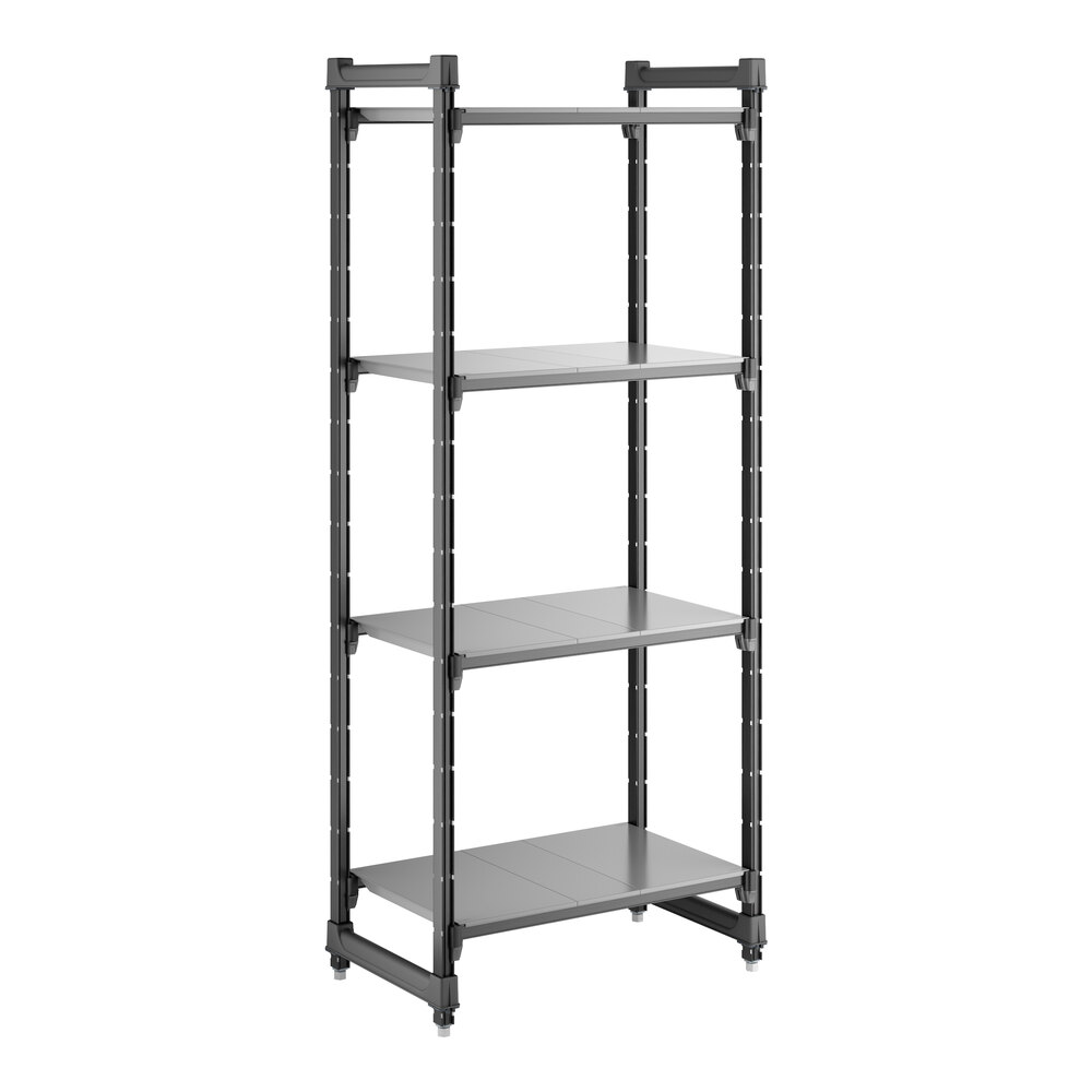 Cambro CBU183072S4580 Camshelving® Basics Plus Solid 4-Shelf Stationary Starter Unit - 18" x 30" x 72"