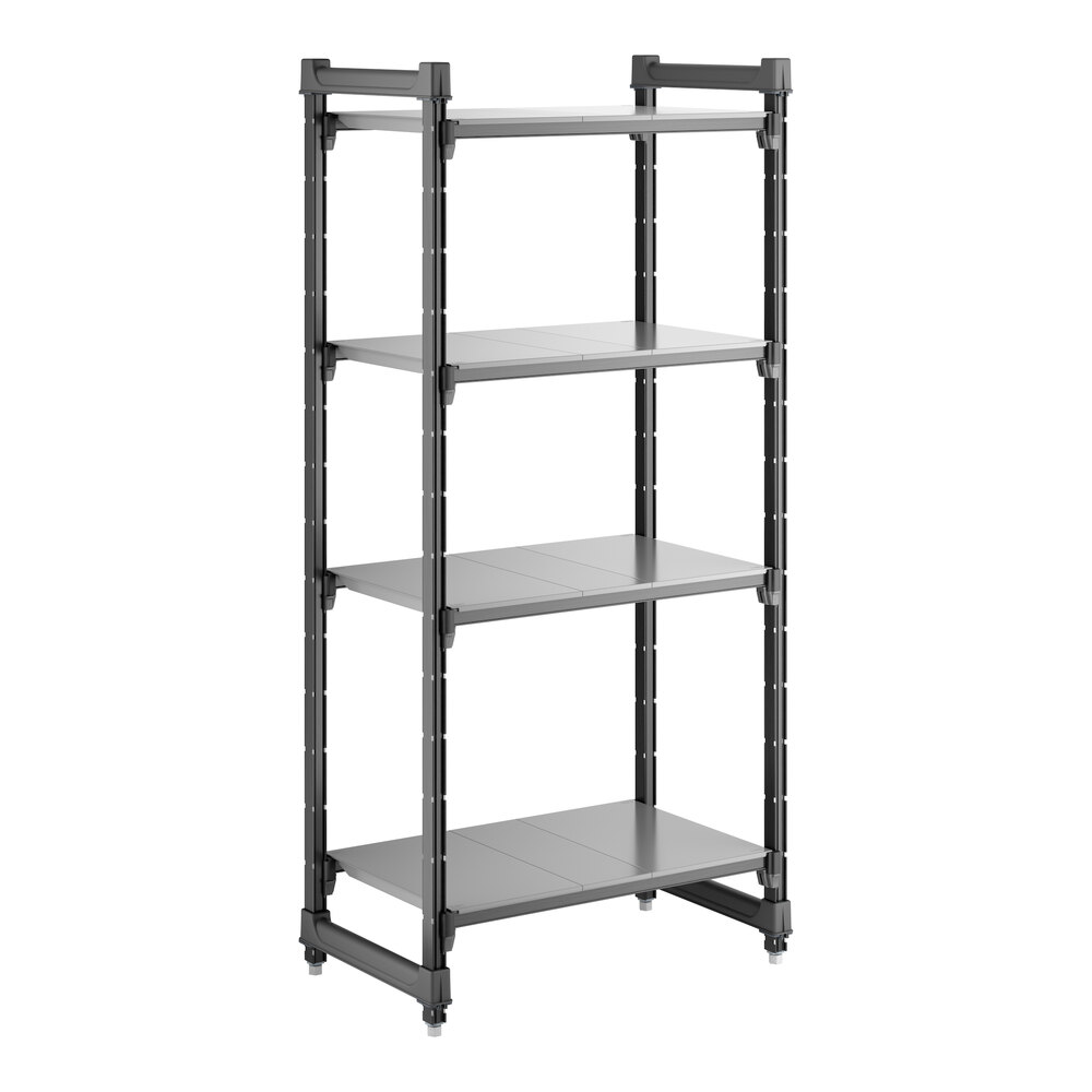 Cambro CBU183064S4580 Camshelving® Basics Plus Solid 4-Shelf Stationary Starter Unit - 18" x 30" x 64"